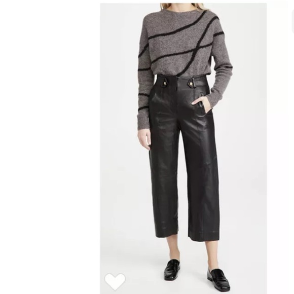 VERONICA BEARD Agee wide-leg leather pants-NWT-6 - Picture 10 of 12